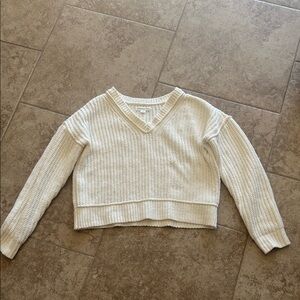 Aeropostale Cream V-Neck Sweater